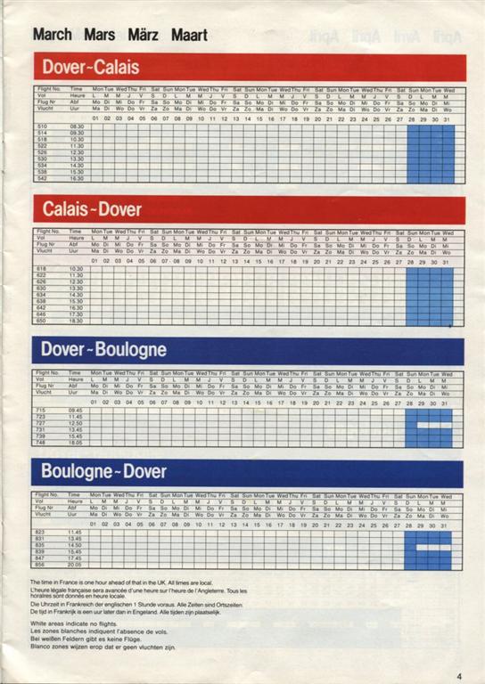 The Hoverspeed 1982 brochure, including timetables - March timetables (credit: Steven Charlesworth).